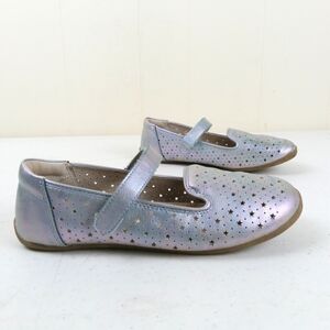 Livie & Luca Mary Jane Shoes Girls Size 2 Youth Silver Iridescent Shimmer Flats